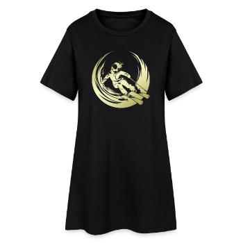 Ski Fahren Skiing Silhouette - Robe T-shirt Femme - noir - Devant