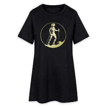 Nordic Walking Silhouette - Frauen T-Shirt-Kleid - Schwarz - Vorne
