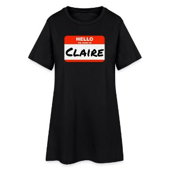 Bonjour, je m’appelle Claire Étiquette Nom Étiquette - Robe T-shirt Femme - noir - Devant