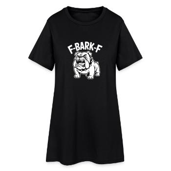 F BARK F Bulldog Mascotte agressive et coriace - Robe T-shirt Femme - noir - Devant