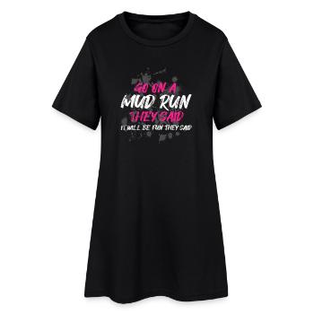 Participez à une course dans la boue Schlammlauf Mud Run Muddy Race - Robe T-shirt Femme - noir - Devant