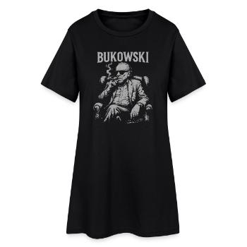Bukowski Vibe Smoking Portrait - Robe T-shirt Femme - noir - Devant
