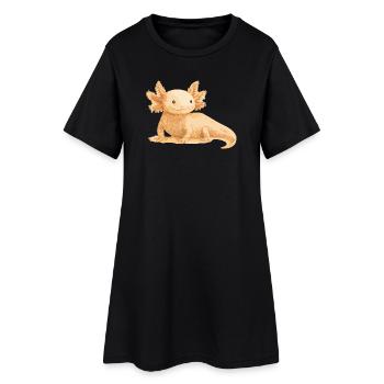 Axolotl réaliste - Illustration détaillée - Robe T-shirt Femme - noir - Devant