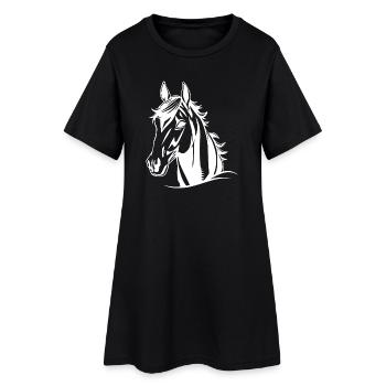Chevaux T-shirt Cadeau Cavalier - Robe T-shirt Femme - noir - Devant