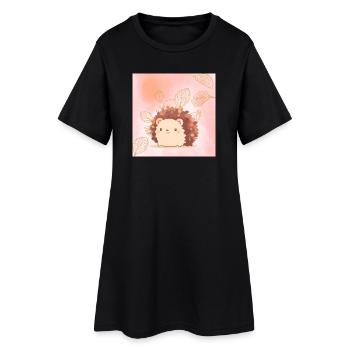 süßer Igel - Frauen T-Shirt-Kleid - Schwarz - Vorne