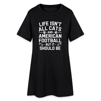 Football Dire Chats Drôle Football Cadeau - Robe T-shirt Femme - noir - Devant