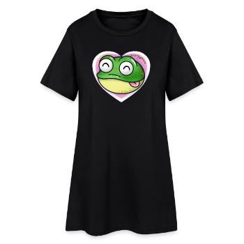 Grenouille  - Robe T-shirt Femme - noir - Devant