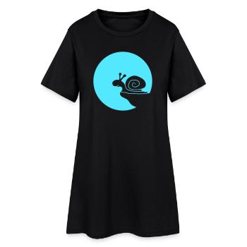 Escargot Falaise Nuit Lune Rond Montagne Drôle Mignon - Robe T-shirt Femme - noir - Devant