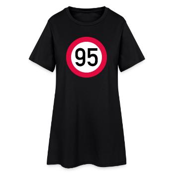 95. Geburtstag Achtung! Verkehrsschild 95 Km/h - Frauen T-Shirt-Kleid - Schwarz - Vorne
