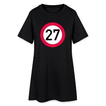 27. Geburtstag Achtung! Verkehrsschild 27 Km/h - Frauen T-Shirt-Kleid - Schwarz - Vorne