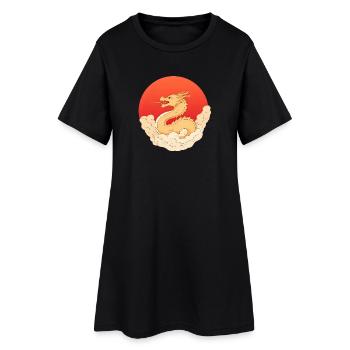Golden Dragon – Japan Anime Sun & Clouds - Women’s T-Shirt Dress - black - Front