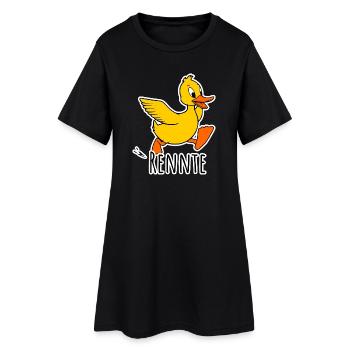 Eine niedliche kleine rennende Ente - eine Rennte! - Frauen T-Shirt-Kleid - Schwarz - Vorne