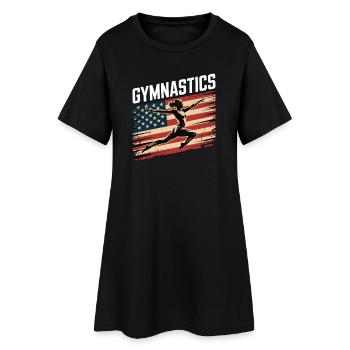 American Gymnastics Flag Jump - Women’s T-Shirt Dress - black - Front