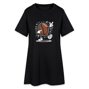 Caffeine Coffee Bean Comic Coffee - Frauen T-Shirt-Kleid - Schwarz - Vorne