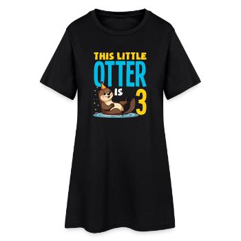 Cette loutre a 3 ans - Motif d’anniversaire mignon - Robe T-shirt Femme - noir - Devant