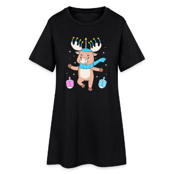 Hanoukka Hanoukka Hanoucca - Robe T-shirt Femme - noir - Devant