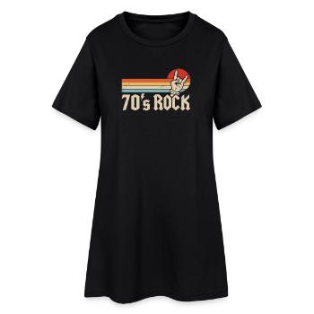 Musique rock des années 70 Fête à thème de groupe de métal des années 1970 - Robe T-shirt Femme - noir - Devant
