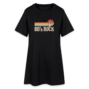 Musique rock des années 80 Fête à thème de groupe de métal des années 1980 - Robe T-shirt Femme - noir - Devant