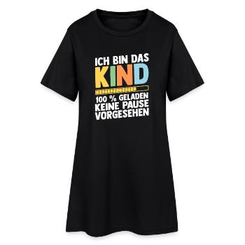 Tochter Sohn - Frauen T-Shirt-Kleid - Schwarz - Vorne