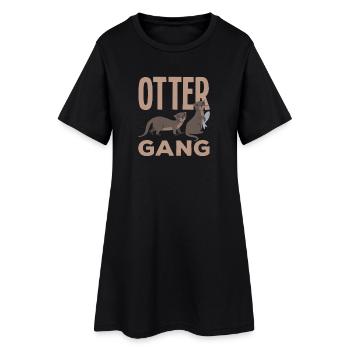 Sea otter gang cartoon otter - Women’s T-Shirt Dress - black - Front