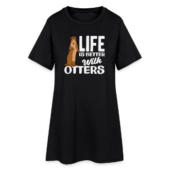 Sea otters live better - Women’s T-Shirt Dress - black - Front