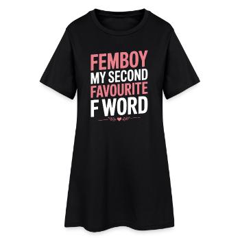 Femboy – Mon deuxième mot F préféré - Robe T-shirt Femme - noir - Devant