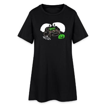 Restez effrayant - Robe T-shirt Femme - noir - Devant