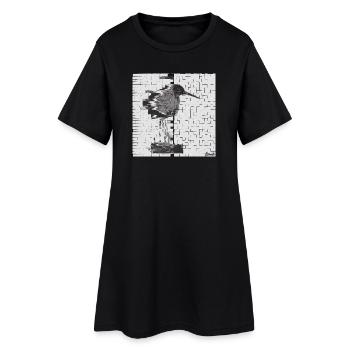 Rotschenkel (Tringa totanus) Glitch Noir - Frauen T-Shirt-Kleid - Schwarz - Vorne