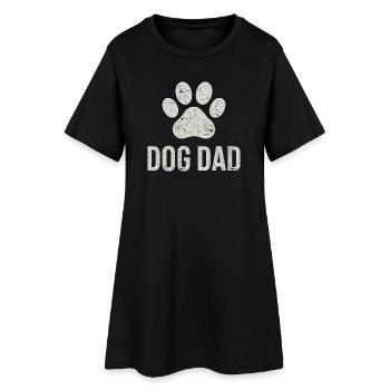 Empreinte Patte Chien Papa - Robe T-shirt Femme - noir - Devant