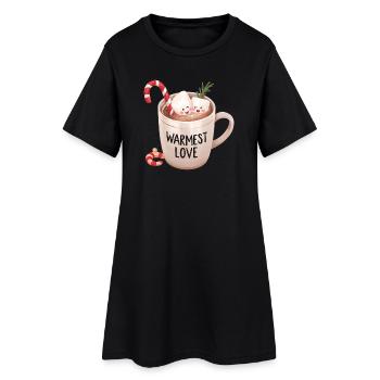 Hot Chocolate – Warmest Love Xmas Design - Women’s T-Shirt Dress - black - Front