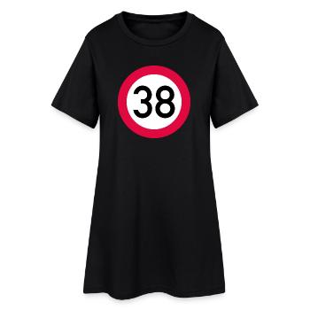 38th birthday Attention! Traffic sign 38 Km/h - Women’s T-Shirt Dress - black - Front
