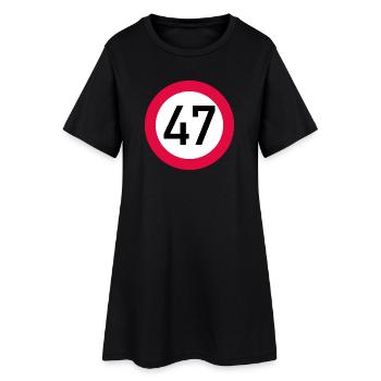 47th birthday Attention! Traffic sign 47 Km/h - Women’s T-Shirt Dress - black - Front