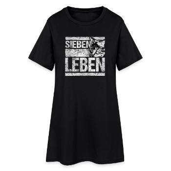 Silhouette de chat Seven Lives Graphique - Robe T-shirt Femme - noir - Devant