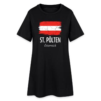 St. Pölten - Frauen T-Shirt-Kleid - Schwarz - Vorne