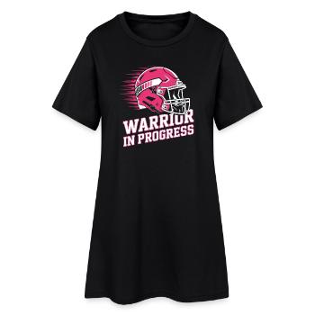 Brustkrebs Bewusstsein Warrior In Progress - Frauen T-Shirt-Kleid - Schwarz - Vorne