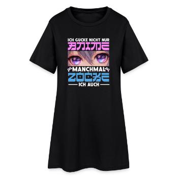 Je ne regarde pas seulement des anime, parfois je joue aussi - Robe T-shirt Femme - noir - Devant