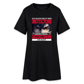 Je ne regarde pas seulement des anime, parfois je joue aussi - Robe T-shirt Femme - noir - Devant