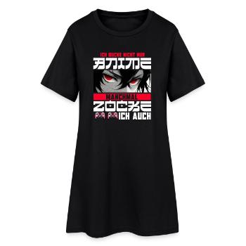 Je ne regarde pas seulement des anime, parfois je joue aussi - Robe T-shirt Femme - noir - Devant