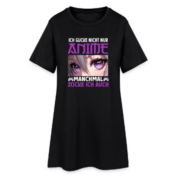 Je ne regarde pas seulement des anime, parfois je joue aussi - Robe T-shirt Femme - noir - Devant
