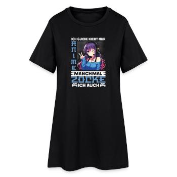 Je ne regarde pas seulement des anime, parfois je joue aussi - Robe T-shirt Femme - noir - Devant