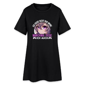 Je ne regarde pas seulement des anime, parfois je joue aussi - Robe T-shirt Femme - noir - Devant