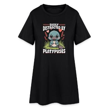 Funny aesthetic Kawaii Platypus - Women’s T-Shirt Dress - black - Front