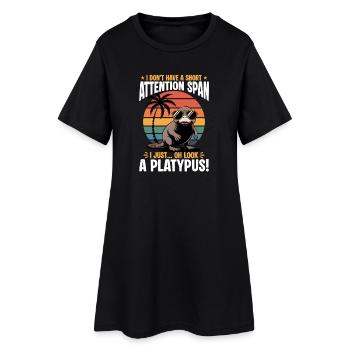 Funny aesthetic Kawaii Platypus - Women’s T-Shirt Dress - black - Front