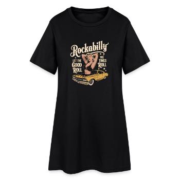 Rockabilly Let The Good Times Roll Retro - Women’s T-Shirt Dress - black - Front