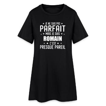 Romain : authentique, imparfait, top, perfection - Robe T-shirt Femme - noir - Devant