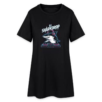 DJ SHARKDROP Shark DJ Booth Rave Vibes - Women’s T-Shirt Dress - black - Front