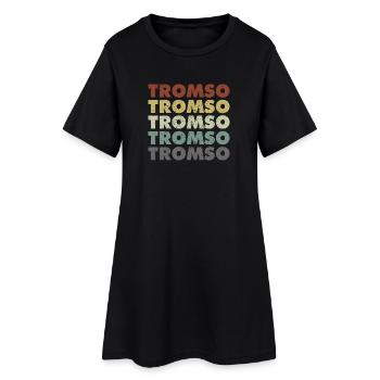 Tromso - Norway - Norge - Norwegen - Skandinavien - Frauen T-Shirt-Kleid - Schwarz - Vorne