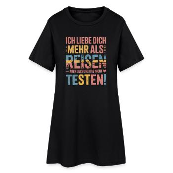 Je t’aime plus que de voyager mais - Robe T-shirt Femme - noir - Devant