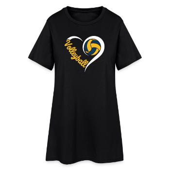 Volleyball Heart Volleyball Players - Women’s T-Shirt Dress - black - Front