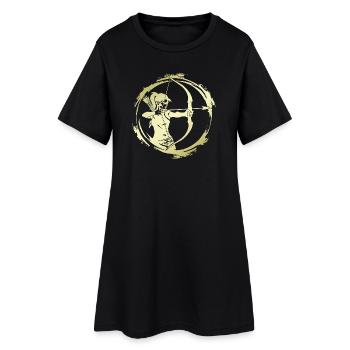 Bogenschießen Silhouette - Frauen T-Shirt-Kleid - Schwarz - Vorne